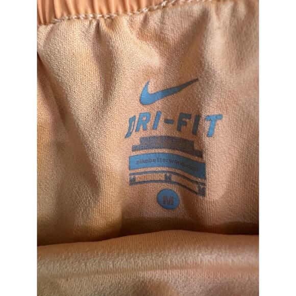 Nike Women’s Orange Running Shorts Size Small Silver Logo Brief Liner EUC - Picture 3 of 4
